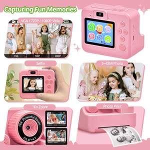 Appareil photo numérique CMOS miniature portable pour enfants, appareil photo instantané, écran HD/Full HD 2,4 pouces, technologie sans encre sécurisée, éducatif - Product Image 6