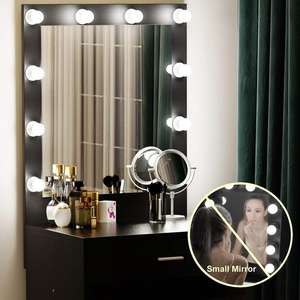 ห้องนอนเฟอร์นิเจอร์ไม้นำแสงโต๊ะเครื่องแป้งการออกแบบโต๊ะเครื่องแป้งที่มีกระจก - Product Image 3