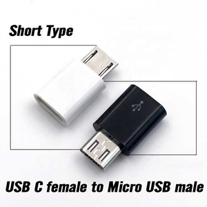 Adaptateur Micro USB vers <span class=keywords><strong>Type</strong></span> <span class=keywords><strong>C</strong></span> de petite taille, mâle/femelle, en ABS, avec sortie CC et connecteurs nickelés - Product Image 4