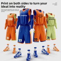 Setelan Basket Poliester Bernapas Dua Sisi Tanpa Lengan, Pinggang Elastis, Unisex, Semua Musim, Sublimasi Panas Tetap