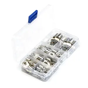 60PCS SC Bare Terminals Tinned Copper Tube Lug Ring Seal Battery Wire Connectors Bare Cable Crimped Terminal Kit Set
