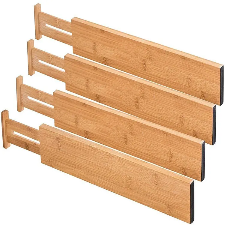Hot Customization Support Proofing Bamboo Partition Free Combination Telescopic Drawer Storage Divider
