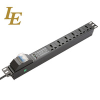 PDU à commutation universelle de 19 pouces, support d'installation horizontal de 4 à 8 voies, prise électrique en alliage d'aluminium