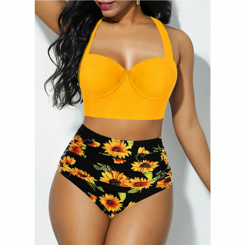 Womens Push Up Padded Bra Beachwear Designer Sexy Swimsuits Floral Two Piece Swimsuit