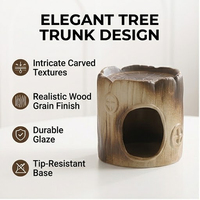 Niche de cachette pour tortue, en céramique, écologique, réutilisable, pour l'élevage de petits animaux, rafraîchissement estival, luxe, moderne, décoration de terrarium type maison d'arbre