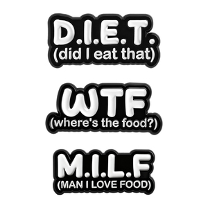 Broches de Esmalte con Humor sobre Comida, Pin con la Frase '¿Dónde Está la Comida?' '¿Comí Eso?' 'DIET?' Joyería para Regalo - Product Image 1