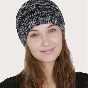 따뜻한 Gorro De Punto 여성 니트 야외 모자 크로 셰 뜨개질 겨울 비니 모자 모자 100% 아크릴 니트
