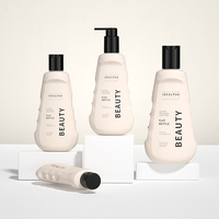 Flacons de lotion pour soins de la peau en PE, contenants en plastique, emballage, 200 ml, 300 ml, pompe, shampoing, crème pour le visage, capacité personnalisée, impression d'écran