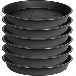 Plato Redondo Moderno para Macetas, Color Negro Mate, Apilable, de Plástico, para Debajo de Macetas, Tamaño 38cm, Bandeja para Agua, para Hogar y Jardín - Product Image 3