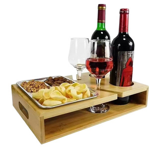 Plateau à collation en bois avec compartiments 18L, boîte de rangement pour salon, canapé, bar, bureau - Product Image 5