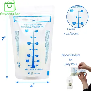 Top Quality BPA Free Stand Up Spout Bag New Baby Feeding Breast Milk Storage Bag