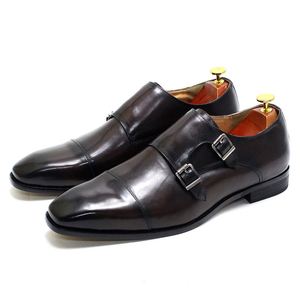 Zapatos Formales de Negocios para Hombre, Hechos a Mano con Cuero Genuino de Alta Gama, Estilo Clásico Monck - Product Image 4