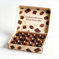 Boîte en carton rigide pour chocolat sur mesure, impression couleur intégrale, emballage alimentaire, boîte cadeau en papier avec inserts en plastique