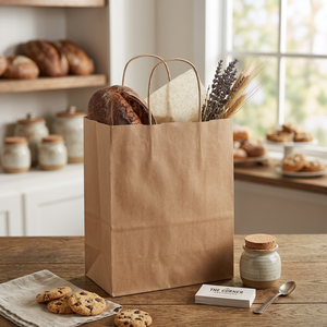 Bolsas de Papel para Almacenamiento de Alimentos con Asas de Cuerda de Algodón Biodegradable y Ecológicas, Diseño Personalizado, Colores a Medida, Bolsa de Kraft Resistente - Product Image 2