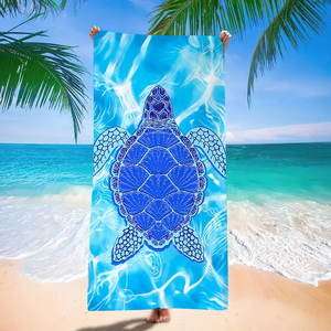 Serviette de plage de luxe en microfibre à séchage rapide, anti-sable, avec logo imprimé numériquement, écologique, personnalisable OEM - Product Image 1