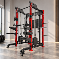 APEXHQ Équipement de fitness multifonctionnel : Machine Smith et Rack de Squat à Câbles Croisés pour l'Entraînement de Force