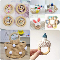 13 Size High-quality Natural Wood Wooden Ring Children DIY Handicraft Wooden Ring Stock