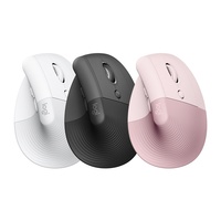 Logitech Lift Vertical Mouse Nirkabel Senyap untuk Seri Ergonomis untuk Wanita Model LIFT Backlit