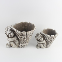 Fabricant chinois, vente en gros, pot de fleurs en ciment fait main, pot de fleurs en forme d'ange, écologique, style classique, pour la maison et l'extérieur