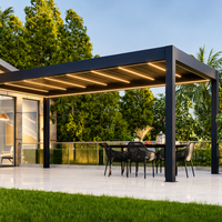 Pergola motorisée en aluminium imperméable avec toit rétractable et pliable pour terrasses extérieures