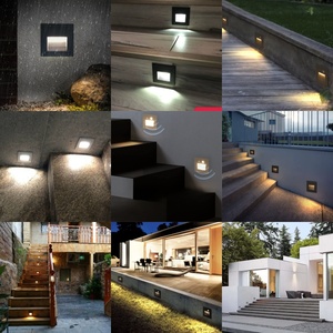 Lumière d'escalier extérieure intelligente moderne à LED en aluminium avec capteur de mouvement, étanche IP65, diffuseur en verre trempé, éclairage d'escalier, jardin, maison - Product Image 2