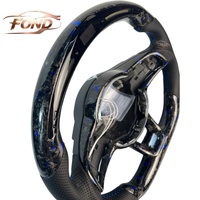 Volant personnalisé en fibre de carbone forgée bleue avec LED pour VW Golf MK5/MK6/MK7, Passat, CC et GTI
