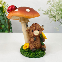 Pabrik BSCI Resin bunga matahari cantik patung ternak Tinggi Skotlandia taman patung sapi kerajinan Resin untuk hadiah anak-anak