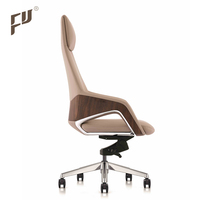 Fauteuil de direction moderne FURICCO, nouveau design, dossier haut, pivotant, ergonomique, en cuir véritable, structure en aluminium, garantie 3 ans, pour la maison et le bureau