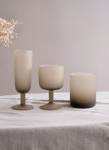 Verre à pied haut et large, vintage, anti-fuite, pour desserts, boissons, café, whisky, cocktails, dégradé de couleurs, givré, à pied court - Product Image 5