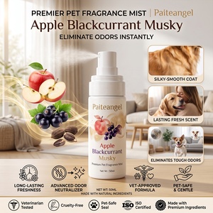 Brume parfumée premium pour animaux de compagnie, senteur pomme, cassis et musqué, 50 ml, spray désodorisant longue durée pour chiens et chats, marque privée - Product Image 1
