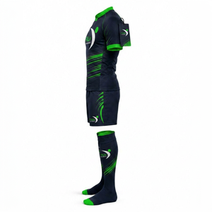 Ensemble d'uniformes de rugby unisexes FitLiv International, bleu foncé et vert, polyester respirant, taille adulte, service OEM, couleurs personnalisées - Product Image 6