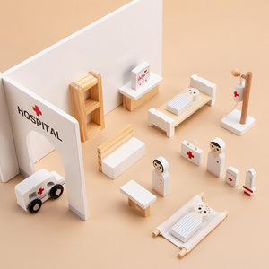 Mini poupées en bois de simulation pour enfants ensemble canapés armoires petits meubles pour jouer à la maison jouets éducatifs parent-enfant - Product Image 5