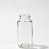 Bouteille vide en verre transparent pour poudre aromatisante 125 ml avec couvercle doseur, récipient de cuisine réutilisable pour épices et herbes sèches
