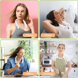 Ventilateur de cou portable X5 pour personne paresseuse, 3 vitesses de vent, 600 mAh rechargeable, tour de cou en silicone souple, ventilateur turbo sans pales - Product Image 6