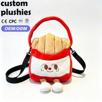 Bolso Bandolera de Peluche con Forma de Papas Fritas de Dibujos Animados, Bonito Bolso de Mano de Peluche con Cara Adorable, Regalo para Adolescentes
