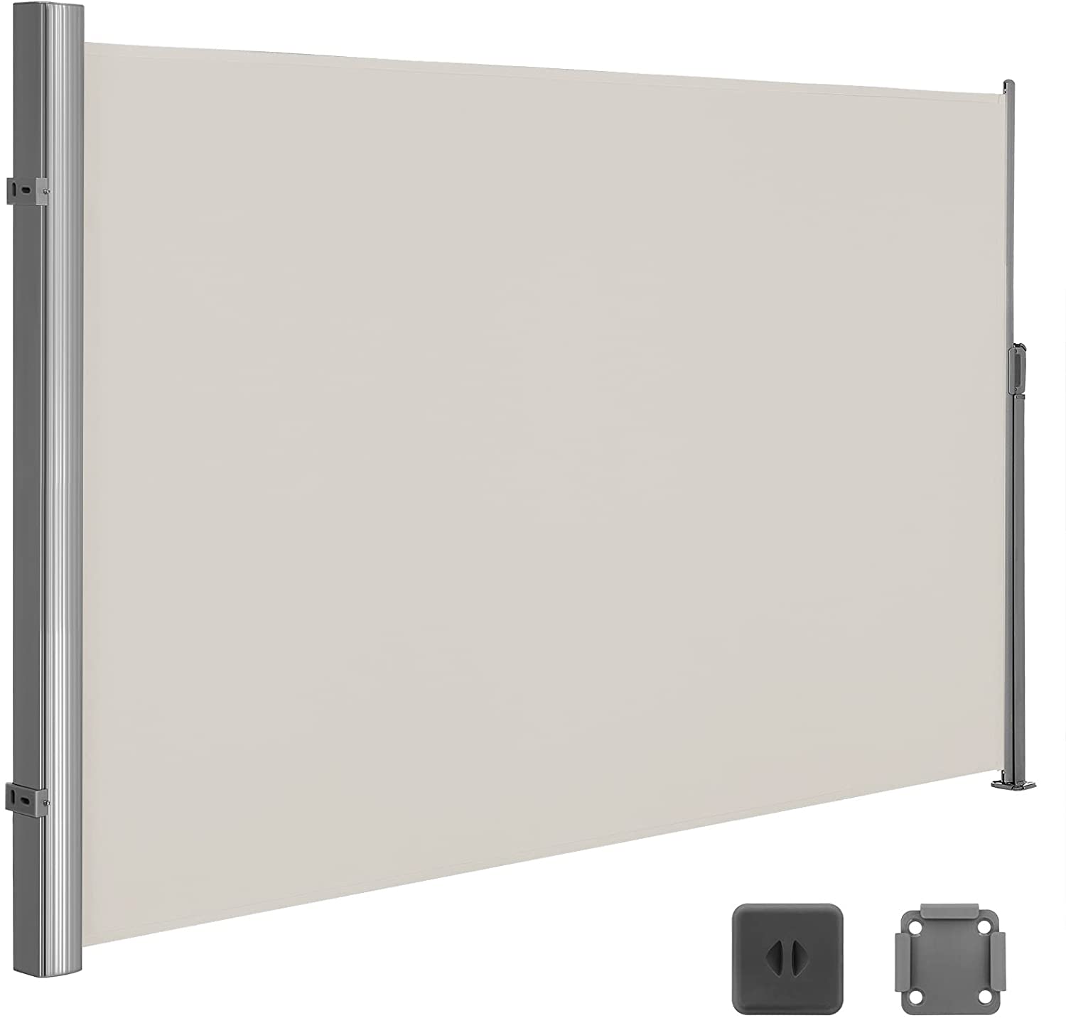 Большой наружный патио бежевый выдвижной разделитель конфиденциальности солнцезащитный водонепроницаемый садовый алюминиевый боковой тент для балкона и террасы