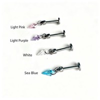 Pendentif étoile multicolore ASTM F136 en titane, style punk, clou de nez, boucles d'oreilles clous, incrusté 5A, pour mariage et fête