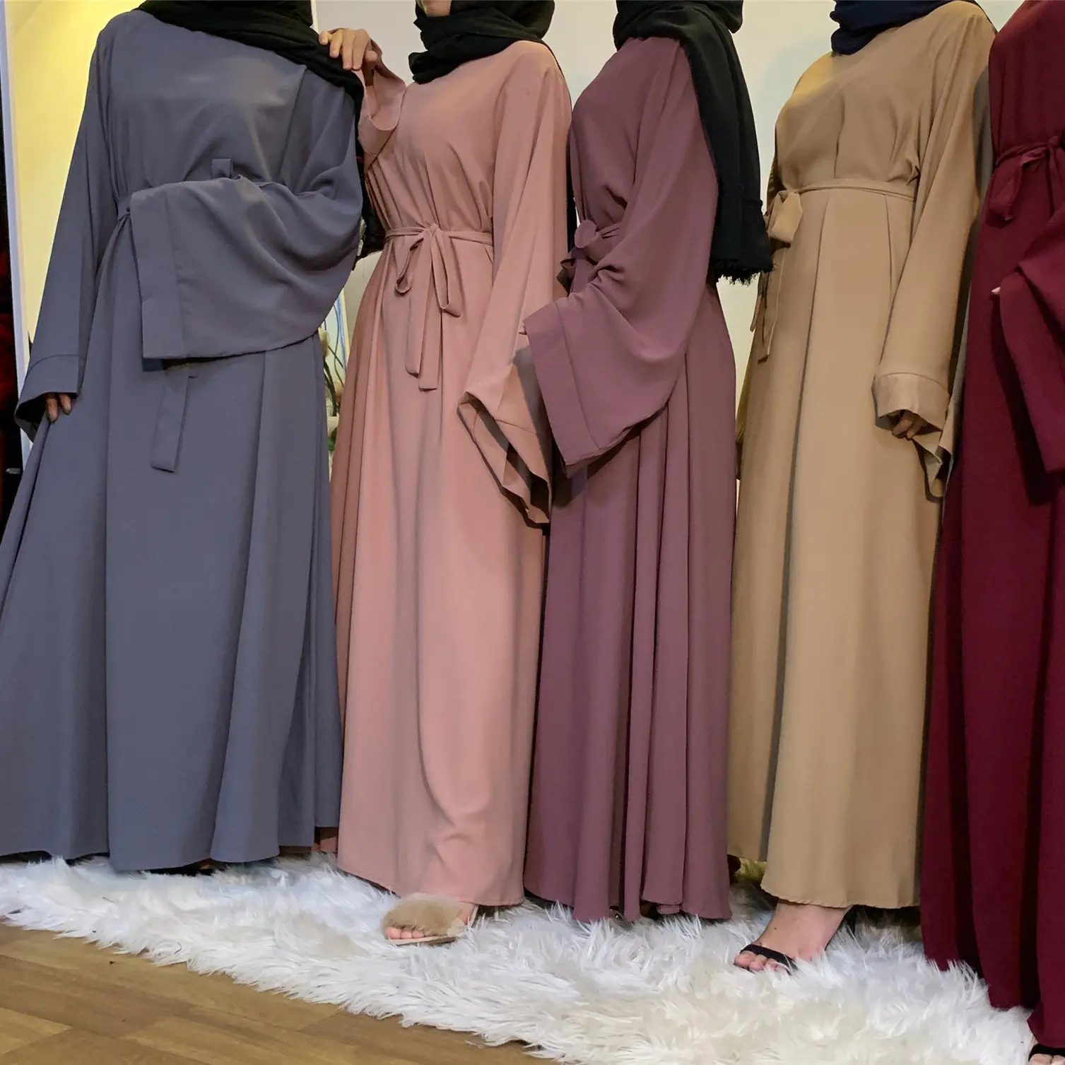 2024 EID Ramadan Modesty Closed Abaya Dubai Turkey Plain Traditional Muslim Clothing Islamic Women Kaftan Dress