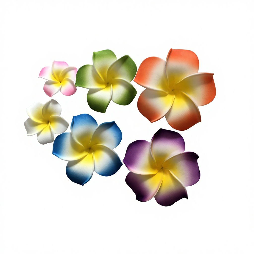 Hawaiian Beach EVA Foam Flower Hawaiian Plumeria Flower Hair Clip Hawaiian Ear Flower for Hat Decoration