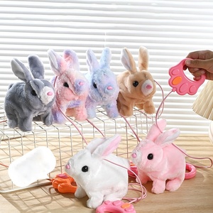 Lapin électrique En Peluche - Poupée Mobile De Pâques - Oreilles Et Nez Mobiles - Cadeau Enfant