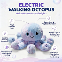 Peluche Électronique Kawaii Créature Marine, Compagnon IA, Pieuvre Électrique avec Roues Universelles, Jouets pour Maternité et Bébé 3+ pour Filles