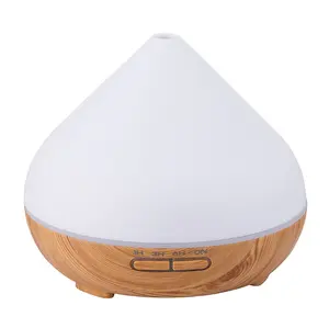 Hochwertiger Aromatherapie-Luft verteiler Ultraschall-Luftbe feuchter Tragbarer Tisch be feuchter LED-Lampen diffusor aus Holzmaserung