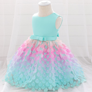 Vestido de Princesa para Bebé Recién Nacida 2022, 0-2 Años, Falda Tutú con Pétalos, Lazo, Vestido de Fiesta Infantil, Vestido Floral para Niña Pequeña - Product Image 6