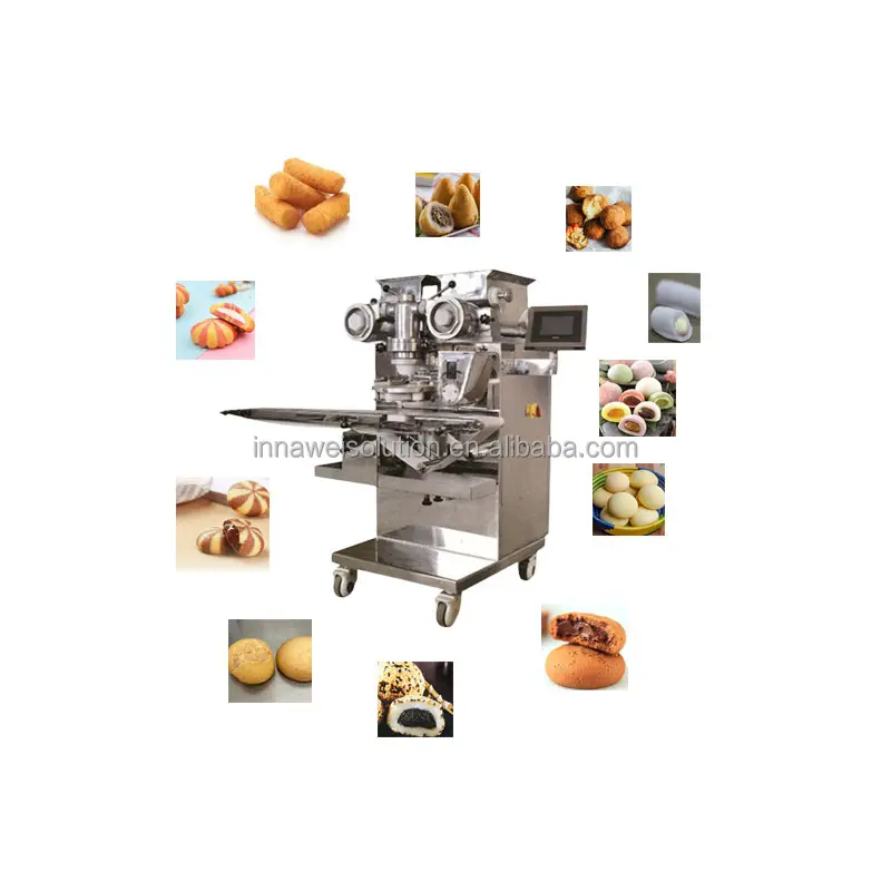 Nueva máquina automática de incrustaciones de galletas con máquina de llenado Mochi