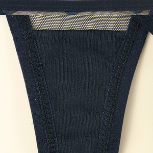 En gros Lingerie féminine : Culotte string en maille transparente à fines bretelles, taille basse, sexy, respirante - Product Image 5
