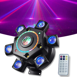 Luces Móviles Portátiles de Seis Brazos con Control Remoto de Sonido DMX RGBW LED Láser Beam Wash para Discoteca, Fiesta, Boda, DJ, Directo de Fábrica - Product Image 1