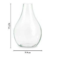 Jarrón de Vidrio Transparente en Forma de Gota, Hecho a Mano con Vidrio Borosilicato, Terrario de Vidrio Transparente para Decoración del Hogar y Bodas