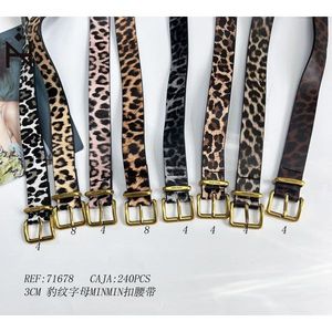 Cintura Minmin con Stampa Leopardata, Fibbia in Lega da 3 Cm, Cintura Casual da Donna - Product Image 1