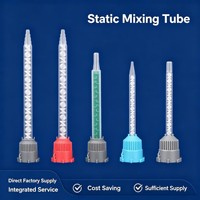 16 tubes mélangeurs statiques 1:1 de 50 ml avec buse et capuchon gris pour la distribution d'adhésifs, de mastics et d'époxy bicomposants