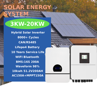 Batería Lifepo4 de 300 Ah, 20 kW, 15 kWh, 10 kW, Sistema Solar Doméstico, Paneles Solares Híbridos de 3 kV, 5 kW, Kit de Sistema de Almacenamiento de Energía